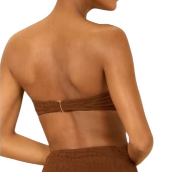 Shade & Shore Chocolate Bandeau Bikini Top, Size L, NWT - Picture 2 of 12